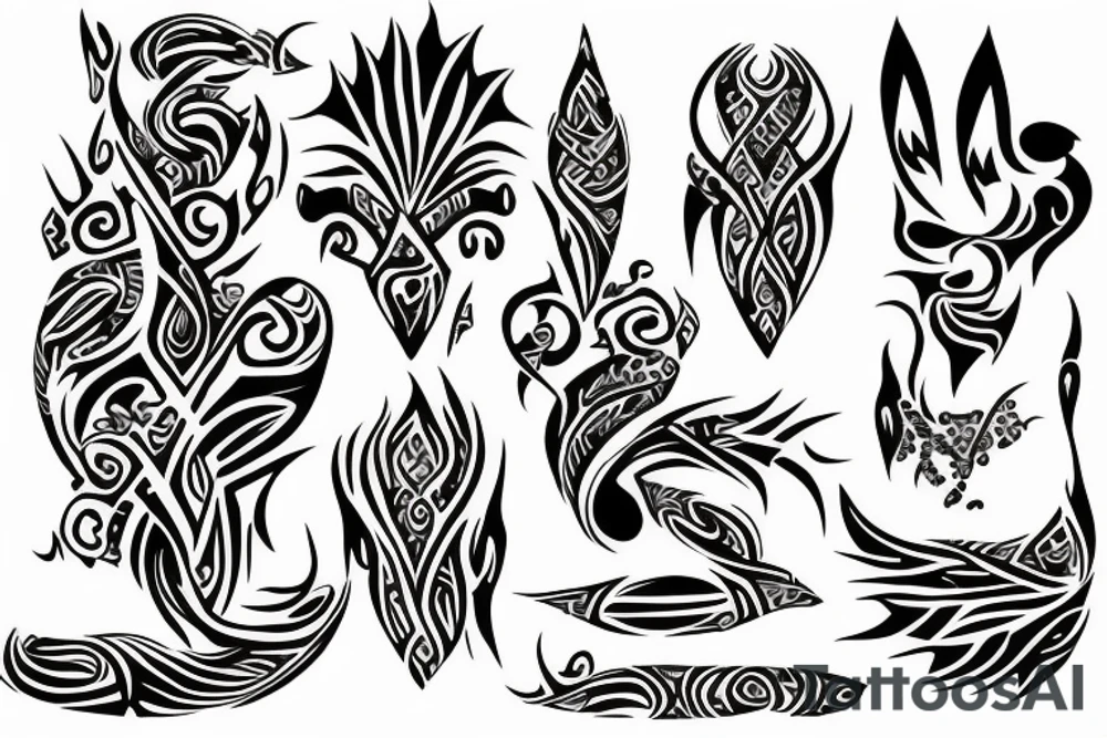 tribal flame representing love tattoo idea