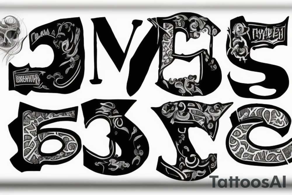 Unusual anger with letter P in it tattoo idea