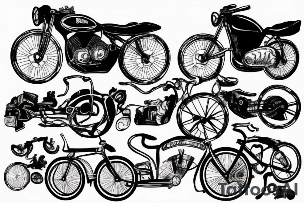 bicycle roadrace punk parts  freedom tattoo idea