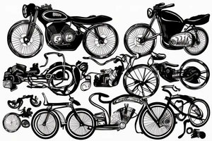 bicycle roadrace punk parts  freedom tattoo idea