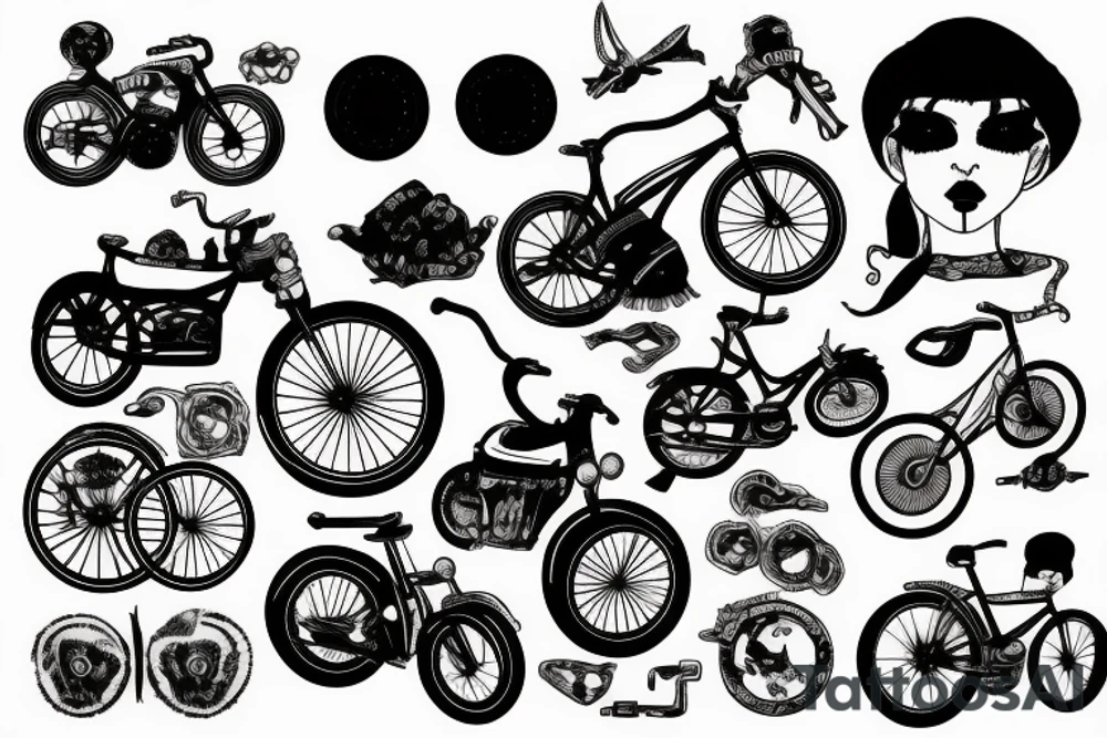 bicycle roadrace punk parts  freedom tattoo idea