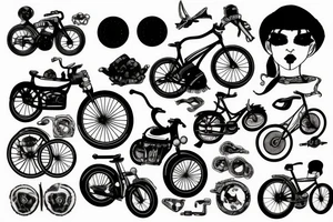 bicycle roadrace punk parts  freedom tattoo idea