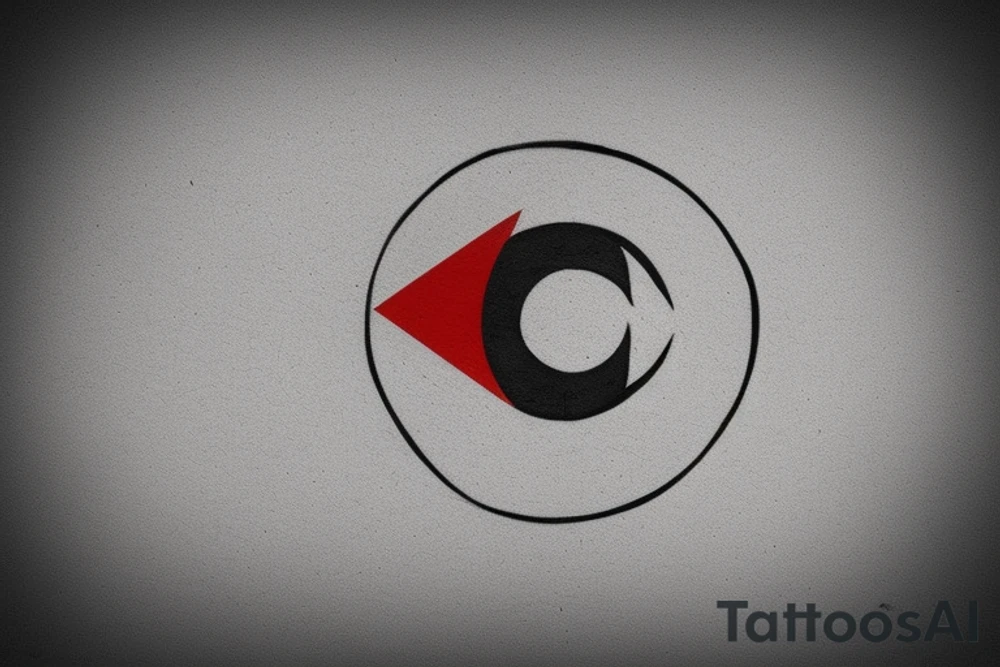 Minimalist Albanian flag tattoo idea