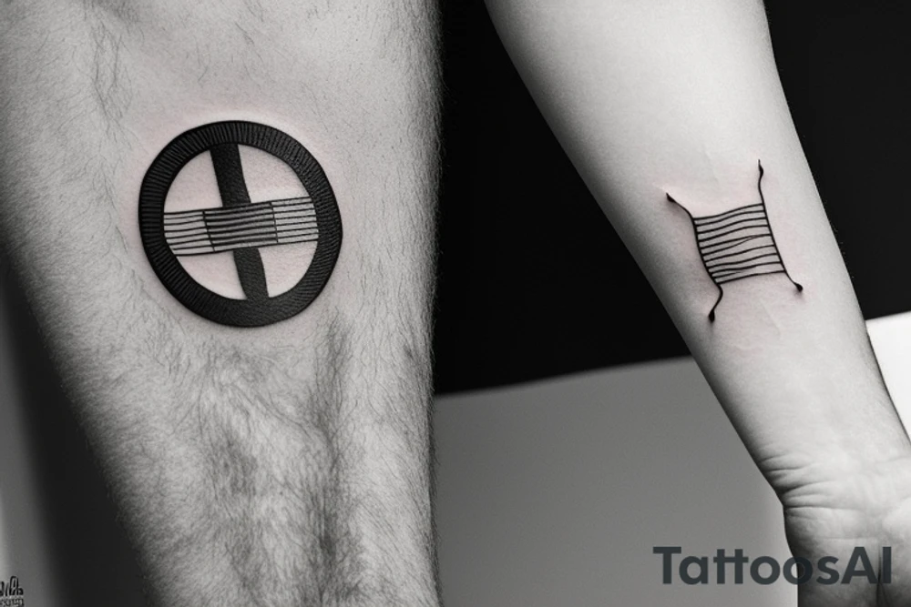 Minimalist Albanian flag tattoo idea