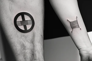 Minimalist Albanian flag tattoo idea