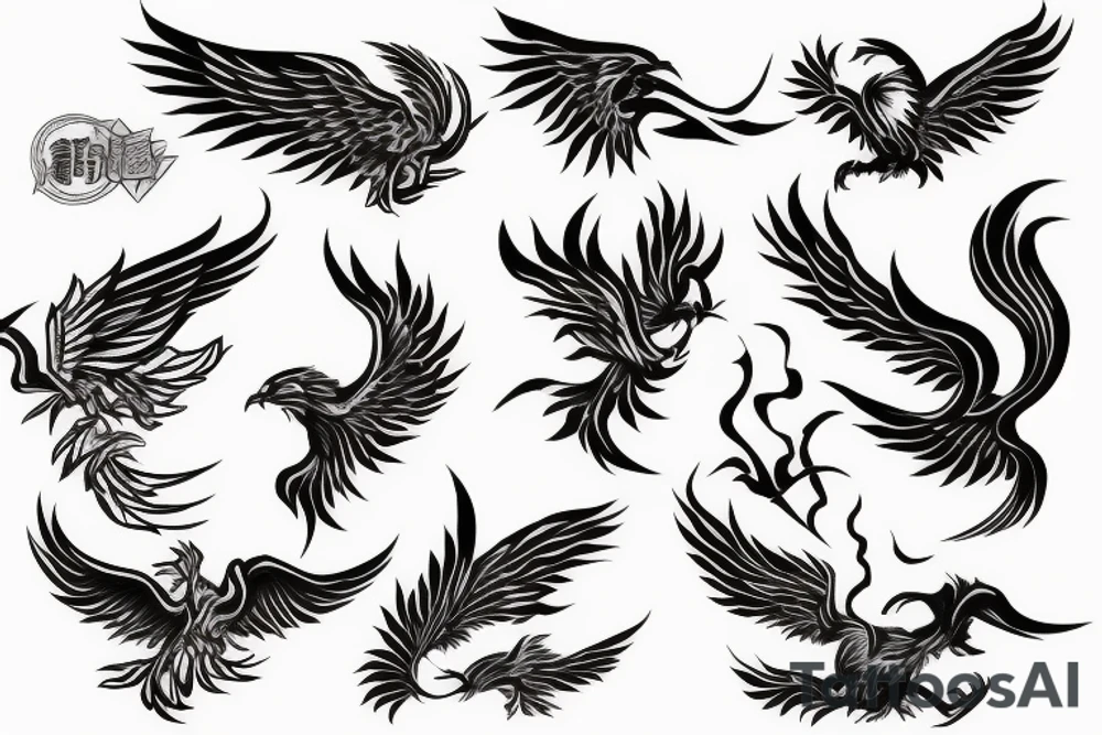 a phoenix flying through fire tattoo idea