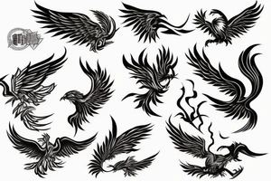 a phoenix flying through fire tattoo idea