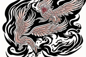 a phoenix flying through fire tattoo idea