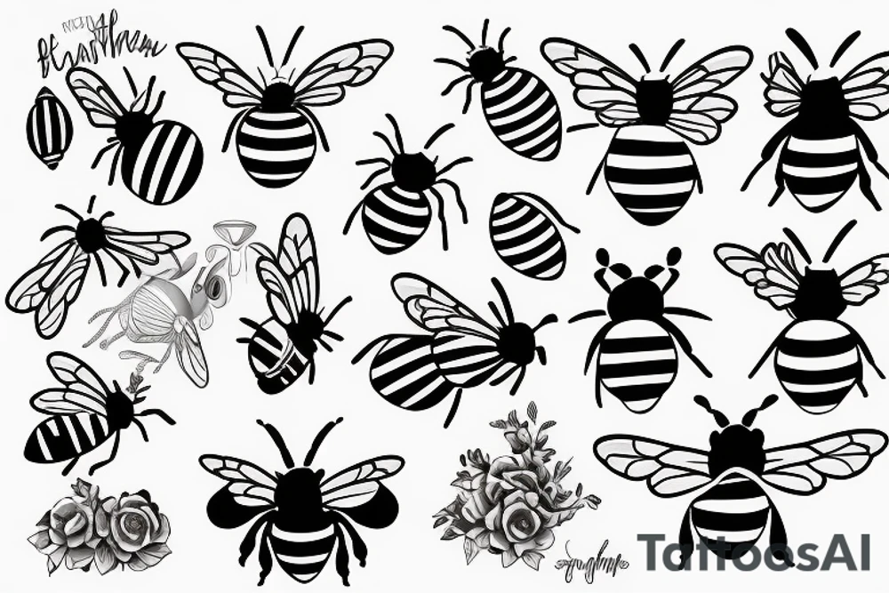 flashlight on a bee tattoo idea