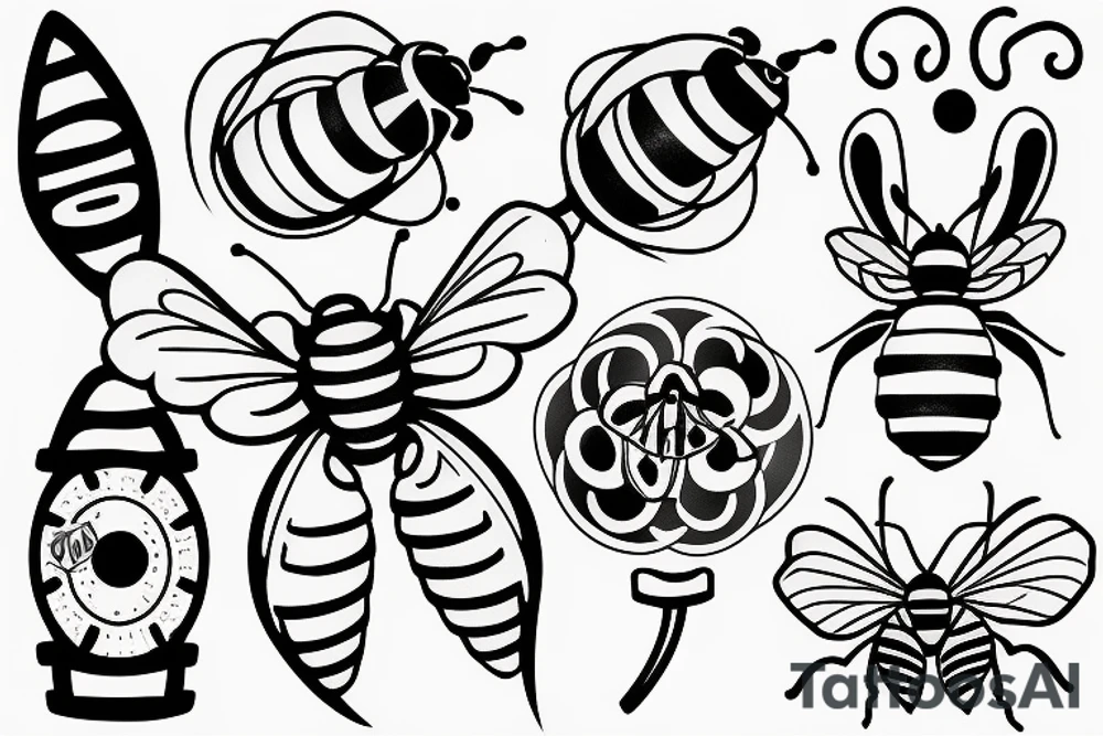 flashlight on a bee tattoo idea
