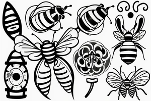 flashlight on a bee tattoo idea
