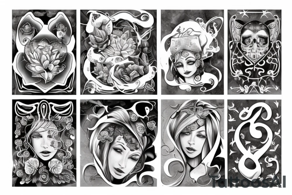 Кот в цвете индеец tattoo idea