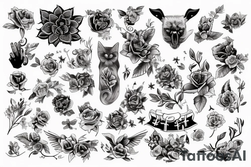 Кот в цвете индеец tattoo idea