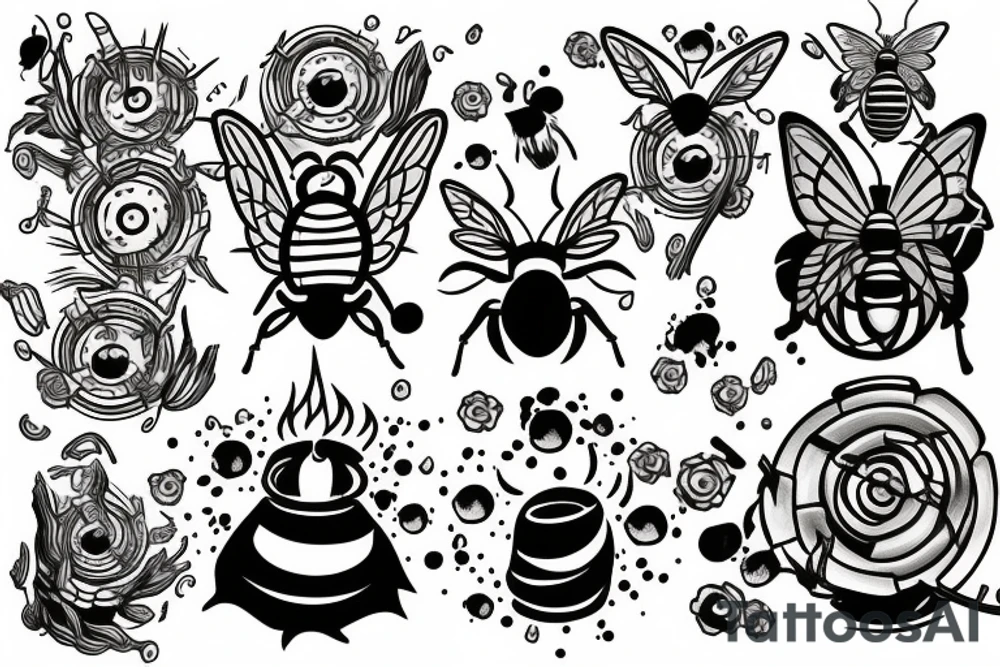 torch on a bee tattoo idea