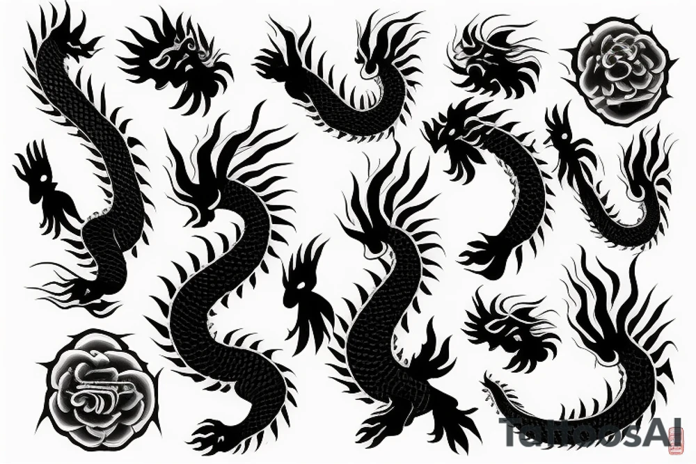 japanese dragon leg peice tattoo idea