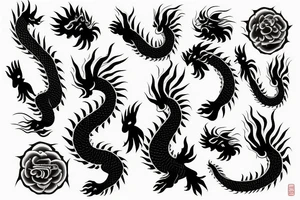 japanese dragon leg peice tattoo idea