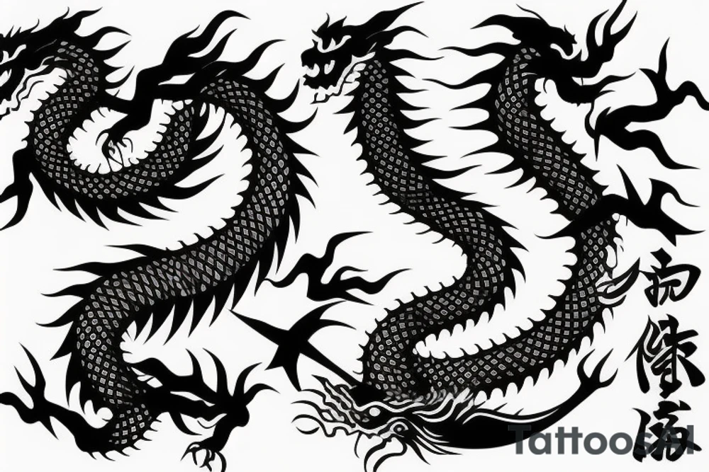 japanese dragon leg peice tattoo idea