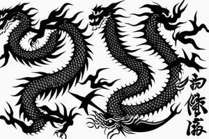 japanese dragon leg peice tattoo idea