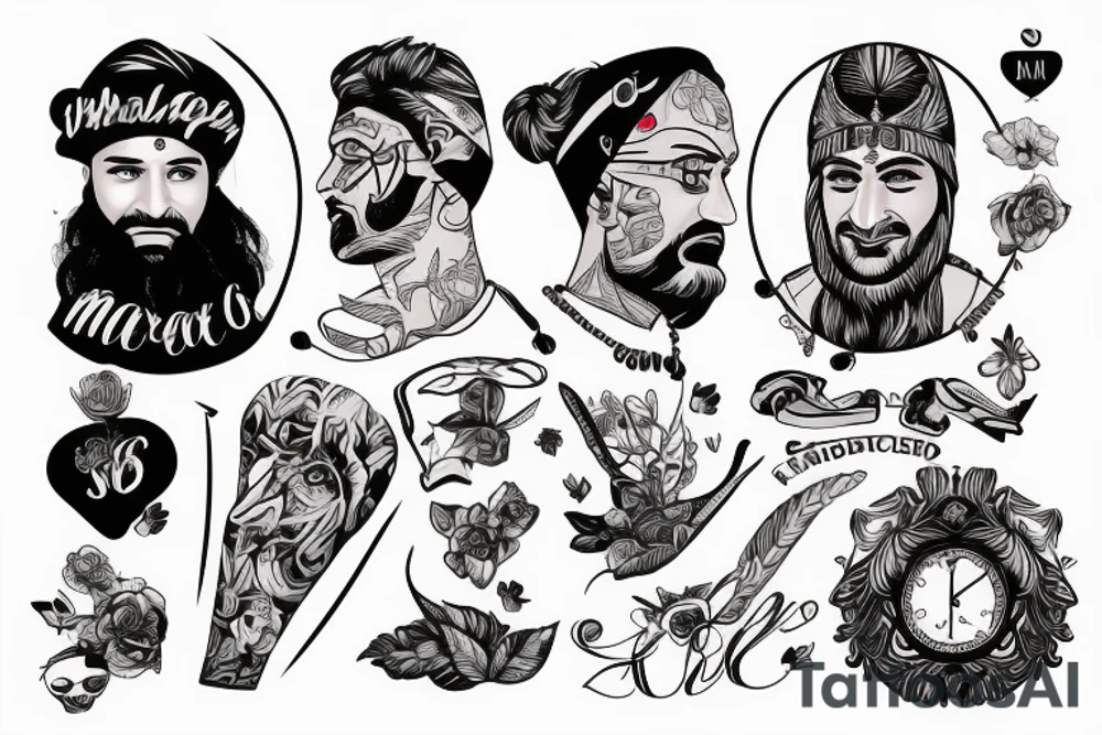 Portrait with banner tattoo idea