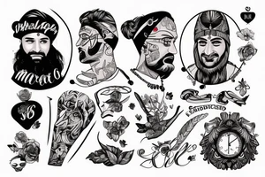 Portrait with banner tattoo idea