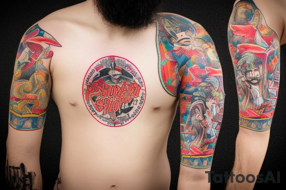 Portrait with banner tattoo idea