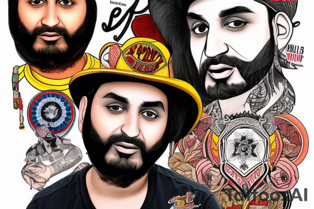 American traditional portrait with banner sidhu moose wala tattoo idea