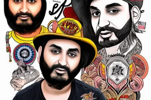 American traditional portrait with banner sidhu moose wala tattoo idea