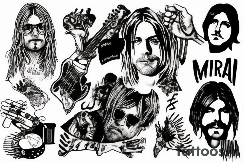 nirvana, kurt cobain tattoo idea