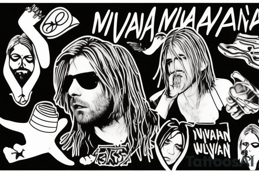nirvana, kurt cobain tattoo idea