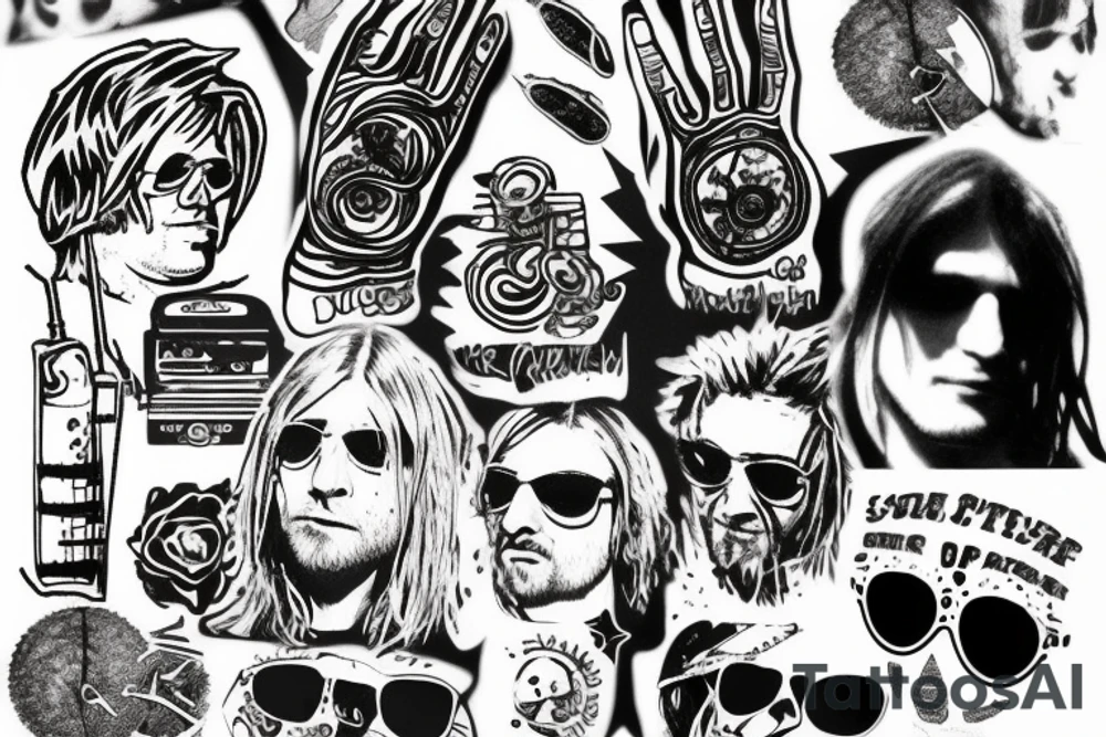 kurt cobain, space tattoo idea