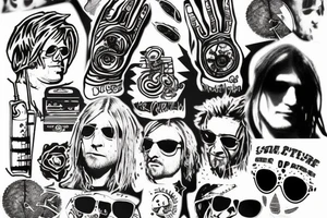 kurt cobain, space tattoo idea