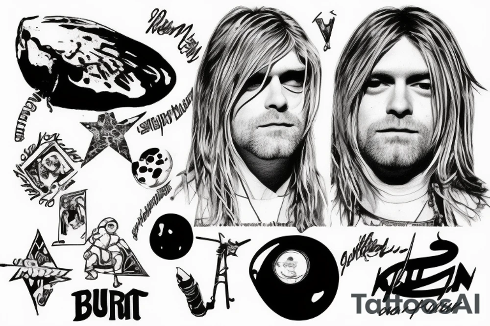 kurt cobain, space tattoo idea