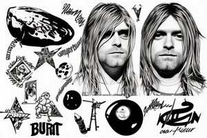 kurt cobain, space tattoo idea