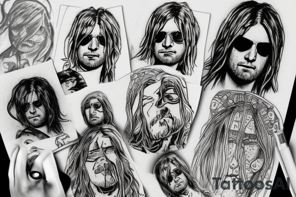 kurt cobain, space tattoo idea