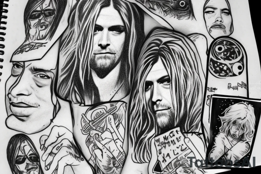 kurt cobain, space tattoo idea