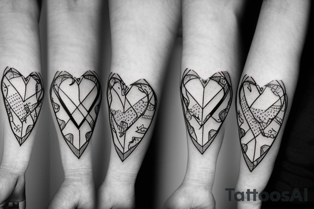 cyber sigil heart tattoo idea