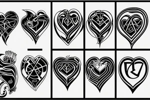 cyber sigil heart tattoo idea
