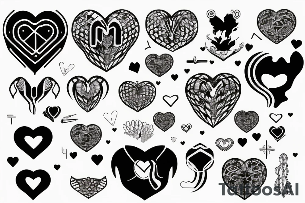 cyber heart tattoo idea