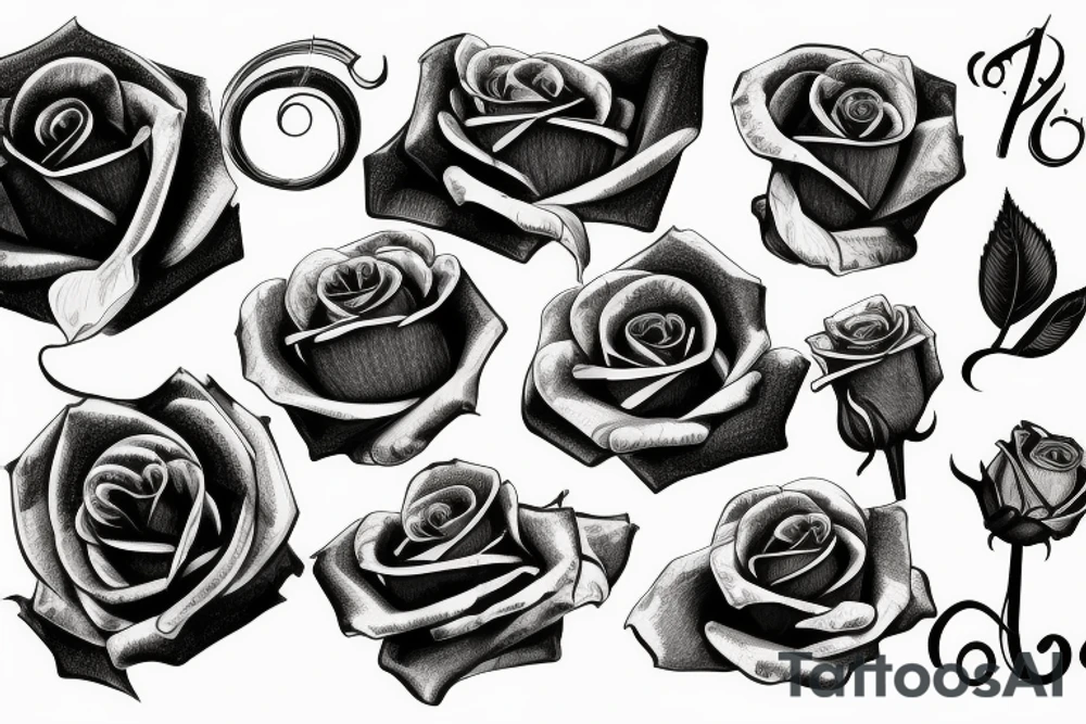 Rose with a horseshoe tattoo idea