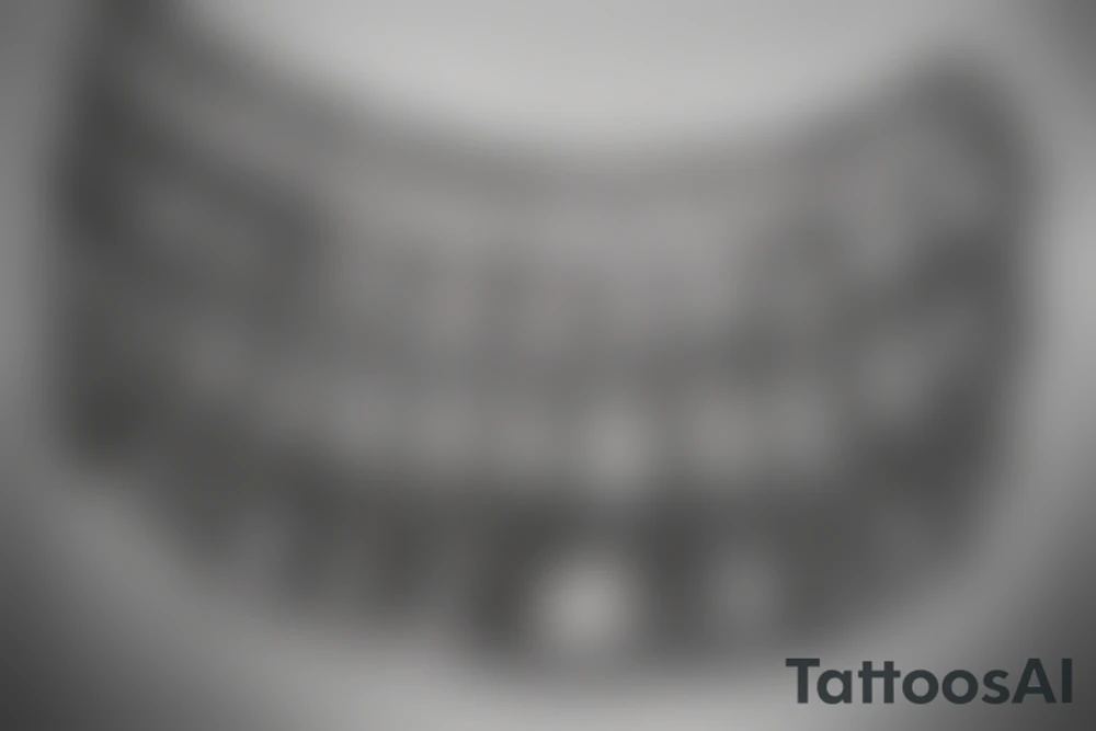 A tattoo idea that combines the PI symbol and the colosseum tattoo idea