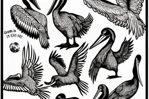pelican over moon tattoo idea