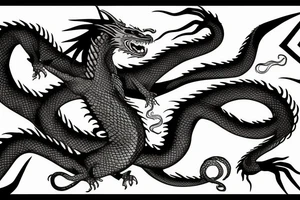 Dragon fading to medusa tattoo idea