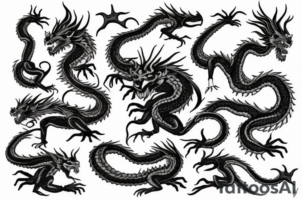 Dragon with Medusa face tattoo idea