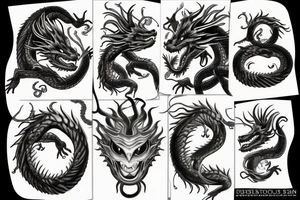 Dragon with Medusa face tattoo idea