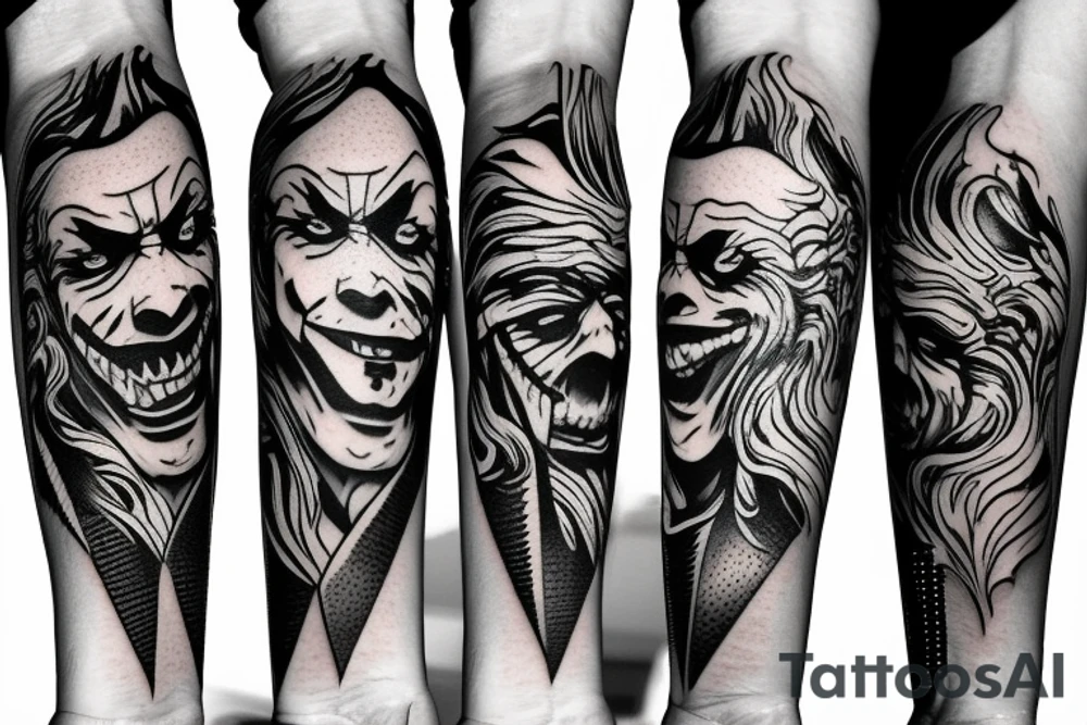joker with cool sharp lines tattoo idea