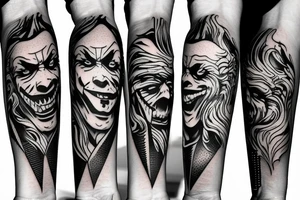 joker with cool sharp lines tattoo idea