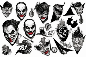 joker with cool sharp lines tattoo idea