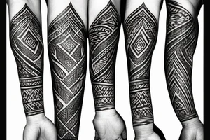 tribal flame arm sleeve tattoo idea
