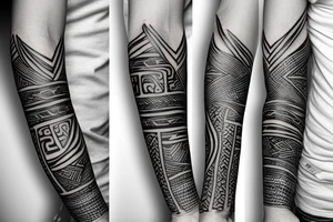 tribal flame arm sleeve tattoo idea
