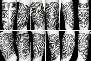 tribal flame arm sleeve tattoo idea
